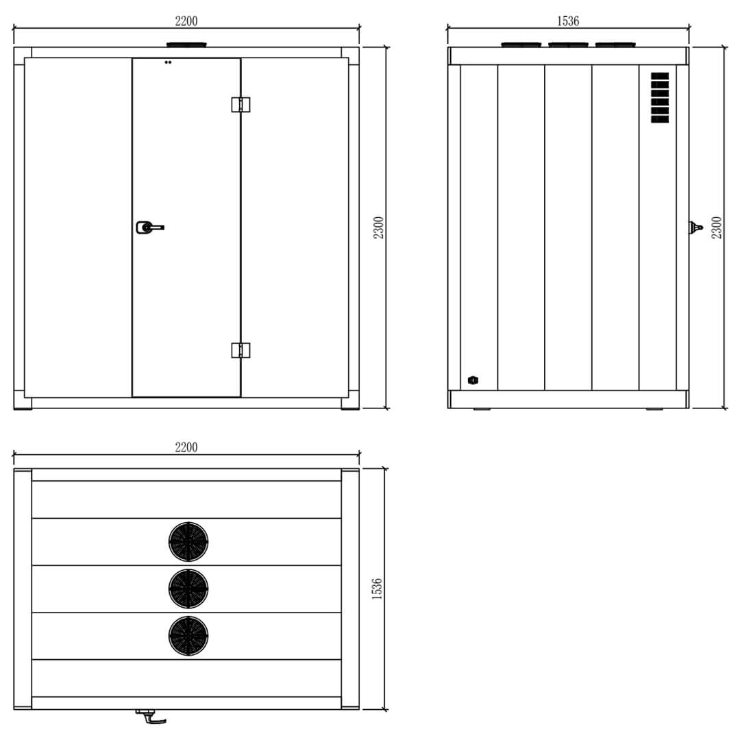 4 person meeting pod size